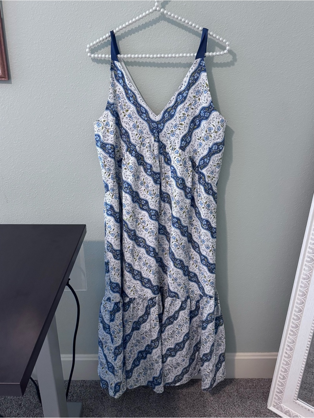Banana Republic Blue and White Paisley Maxi Dress